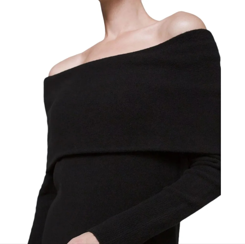 White House Black Market-NWOT Foldover Off-the-Shoulder Sweater - Picture 2 of 5